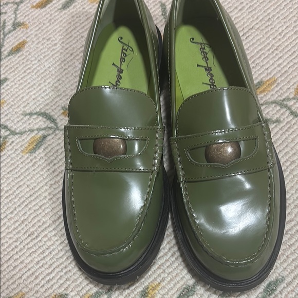 Free People Shoes - Free People Olive Green LIV Loafers‎